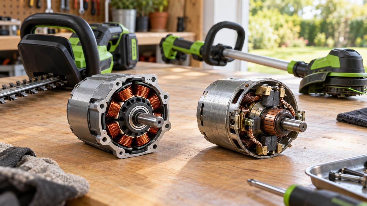 Brushless and brushed yard tool motors compared