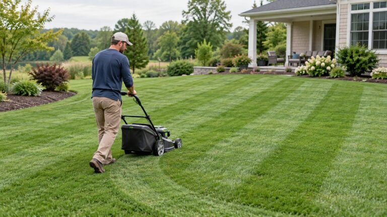 Mowing an even lawn pattern without creating ruts
