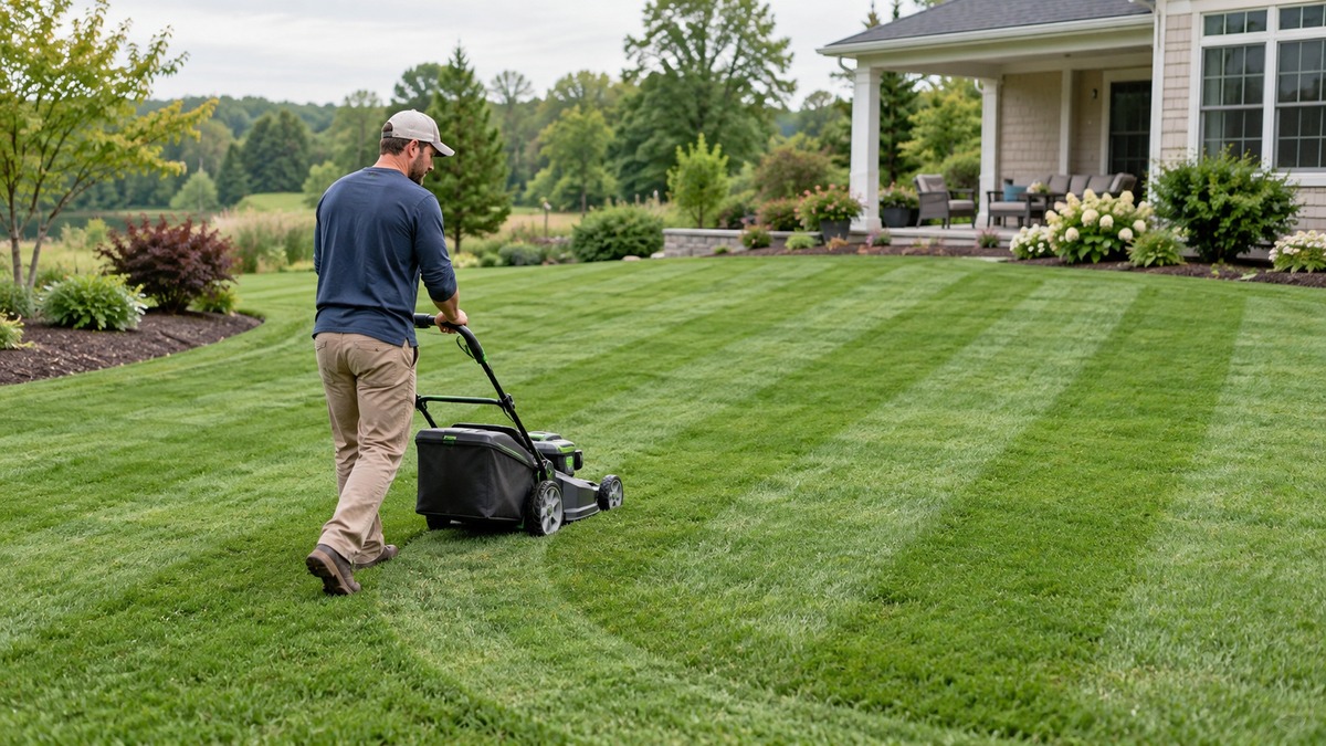 Mowing an even lawn pattern without creating ruts