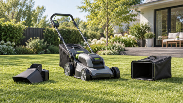 Product-focused comparison scene for worx walk-behind lawn mowers with the listed options arranged clearly.