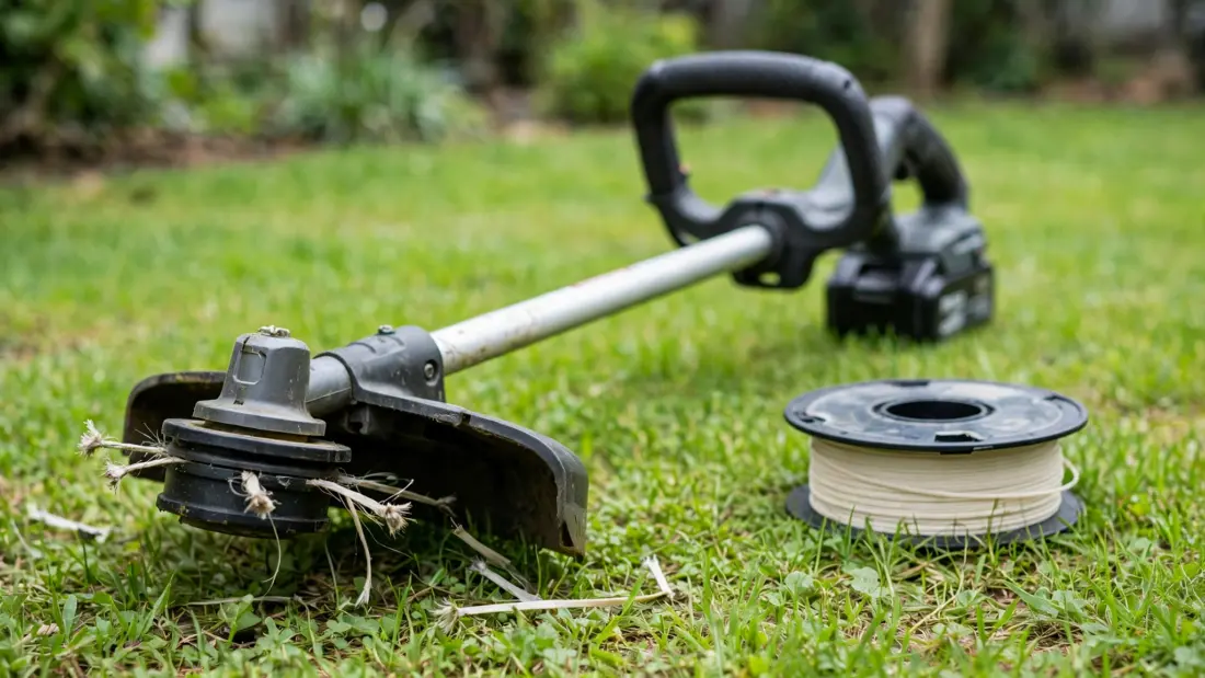 Cordless string trimmer and replacement spool